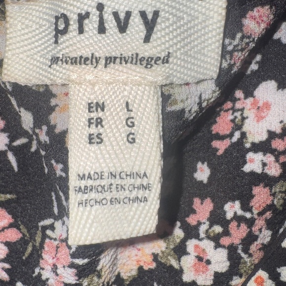 Privy Black Floral Peekaboo Waist Dress with Adjustable Straps - Picture 5 of 6